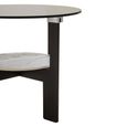 Imperia Coffee Table - Grey Glass - Round - Small - with Shelf