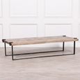 Industrial Style Mango Wood and Metal Coffee Table - Large