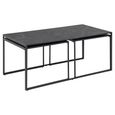 Infinity Coffee Table - Black Marble Effect - Set of 3