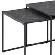 Infinity Coffee Table - Black Marble Effect - Set of 3
