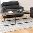 Infinity Coffee Table - Black Marble Effect - Set of 3