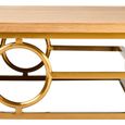 Jana Coffee Table - Square - Oak and Gold Metal