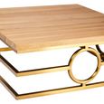 Jana Coffee Table - Square - Oak and Gold Metal