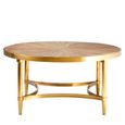 Jana Coffee Table - Round - Wood with Gold Legs