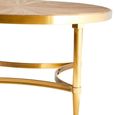 Jana Coffee Table - Round - Wood with Gold Legs