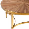 Jana Coffee Table - Round - Wood with Gold Legs