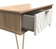 Jigsaw White and Oak Effect 1 Drawer Coffee Table with Gold Hairpin Legs