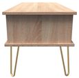 Jigsaw White and Oak Effect 1 Drawer Coffee Table with Gold Hairpin Legs