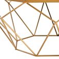 Jodi Coffee Table - Octagonal - Elm Wood and Gold Metal
