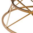 Jodi Coffee Table - Round - Elm Wood and Gold Metal