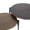 Kaboni Coffee Table - Bronze and Gold Metal - Round - Set of 2