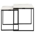 Katrine Coffee Table - Square - White Ceramic - Set of 2
