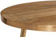 Kaza Light Mango Wood Round Coffee Table - Gold Geometric Inlay