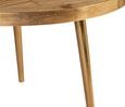 Kaza Light Mango Wood Round Coffee Table - Gold Geometric Inlay