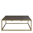 Kempton Coffee Table - Square - Grey Faux Shagreen with Gold Metal
