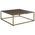 Kempton Coffee Table - Square - Grey Faux Shagreen with Gold Metal