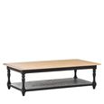 Kensington Townhouse Coffee Table - Antique Oak and Black with Shelf