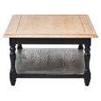 Kensington Townhouse Coffee Table - Antique Oak and Black with Shelf