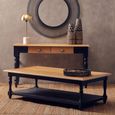 Kensington Townhouse Coffee Table - Antique Oak and Black with Shelf