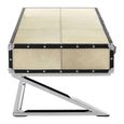 Kensington Townhouse Coffee Table - 3 Drawer - Beige Faux Fur