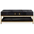 Kensington Townhouse Coffee Table - 1 Drawer - Black Faux Fur