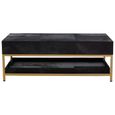 Kensington Townhouse Coffee Table - 1 Drawer - Black Faux Fur