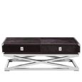 Kensington Townhouse Coffee Table - 2 Drawer - Black Faux Fur