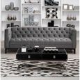 Kensington Townhouse Coffee Table - 2 Drawer - Black Faux Fur