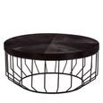 Kensington Townhouse Coffee Table - Round - Black Faux Fur