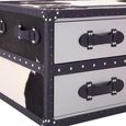 Kensington Townhouse Coffee Table - 3 Drawer - Black and White Leather
