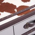 Kensington Townhouse Coffee Table - 3 Drawer - Brown and White Leather