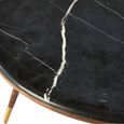 Kenso Coffee Table - Round - Black Marble and Walnut Wood