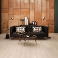 Kenso Coffee Table - Round - Black Marble and Walnut Wood