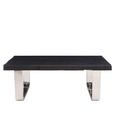 Kerala Coffee Table - Black Glass with Silver Base