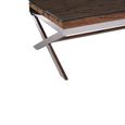 Kerala Coffee Table - Clear Glass with Silver Cross Base