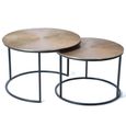 Kingalamila Coffee Table - Bronze Metal - Round - Set of 2