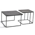 Kingalamila Coffee Table - Grey Metal - Square - Set of 2