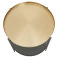 Korba Coffee Table - Round - Grey and Gold Metal