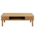 Langley Coffee Table - 2 Door - Fluted - Oak