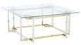 Layne Coffee Table - Glass with Chrome Base