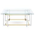 Layne Coffee Table - Glass with Chrome Base