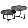Arizona Coffee Table - Black Metal - Round - Set of 2