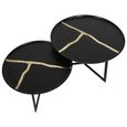 Arizona Coffee Table - Black Metal - Round - Set of 2