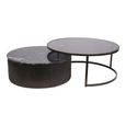Belvedere Coffee Table - Black - Round - Set of 2