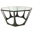 Catalan Coffee Table - Glass and Bronze - Hexagonal
