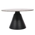Clifton Coffee Table - Grey Travertine Marble - Large - Round