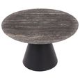 Clifton Coffee Table - Grey Travertine Marble - Small - Round