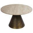 Clifton Coffee Table - Light Travertine Marble - Large - Round