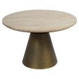 Clifton Coffee Table - Light Travertine Marble - Small - Round