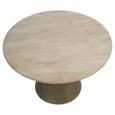 Clifton Coffee Table - Light Travertine Marble - Small - Round